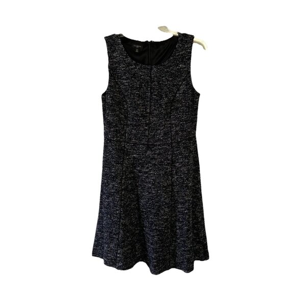 Talbots Sleeveless Black & White Tweed Fit & Flare Dress  Women’s Sz 8p - Picture 1 of 6